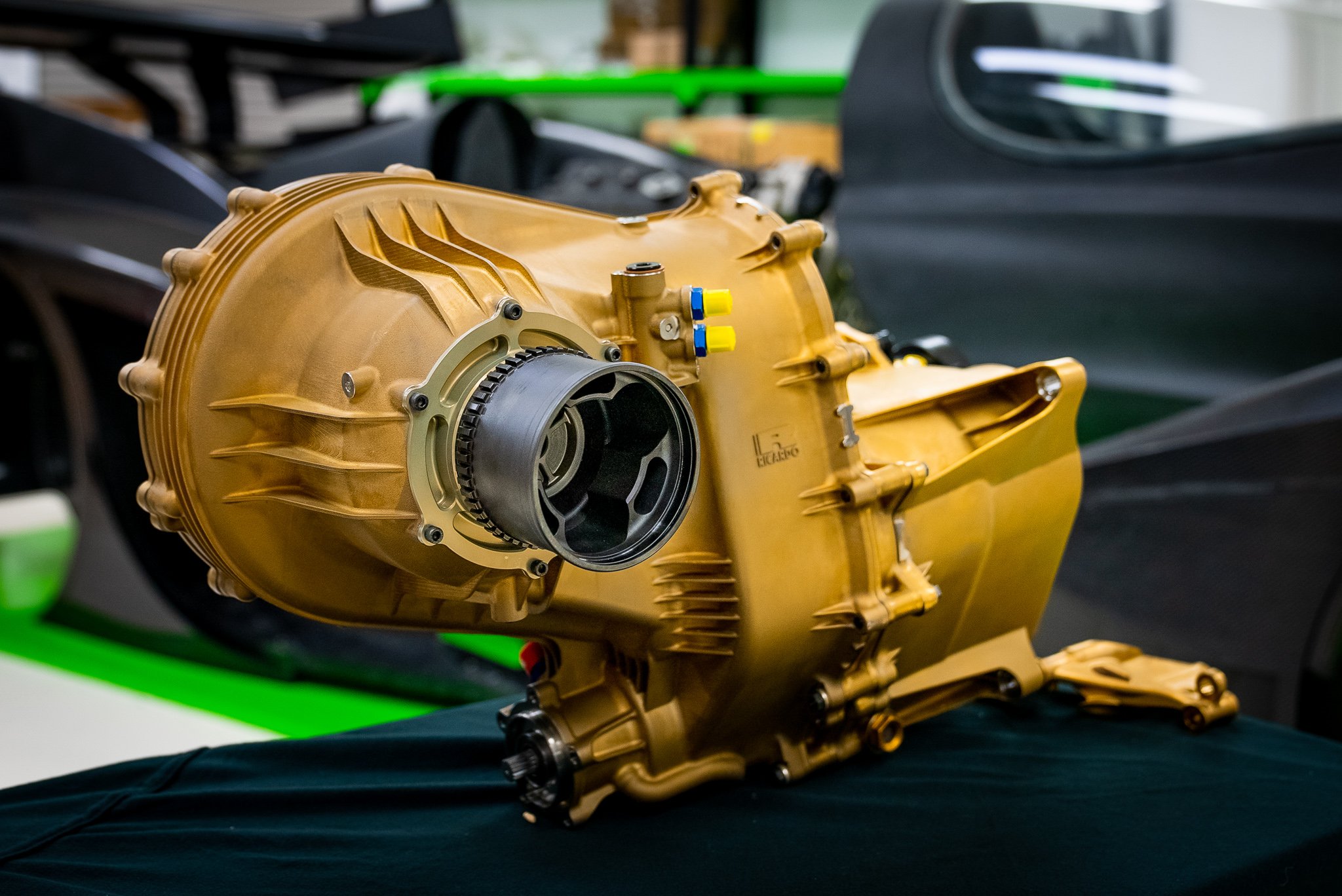The Rodin Cars gearbox is 3D printed in grade 23 titanium. (Image courtesy Rodin Cars.)