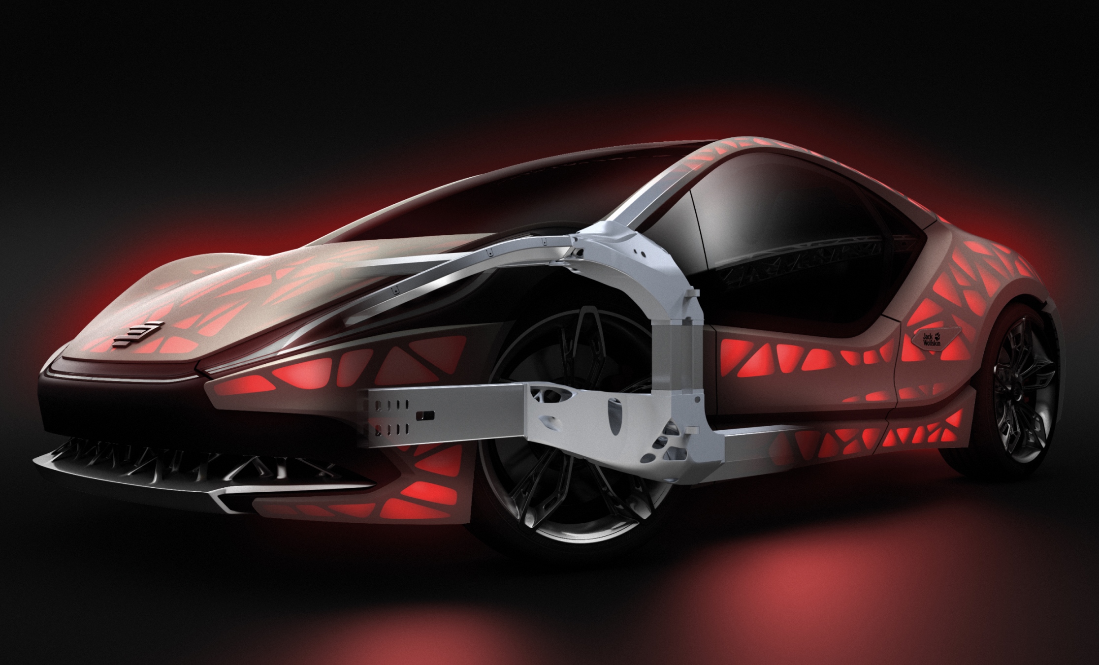 The Light Cocoon concept car, featuring additively manufactured nodes in the vehicle structure.