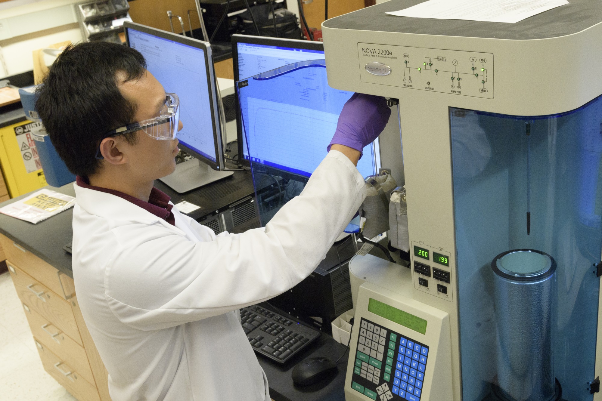 Purdue researcher Jialiang Tang helped resolve charging issues in sodium-ion batteries that have prevented the technology from advancing to industrial testing and use. Photo: Purdue University Marketing and Media photo.