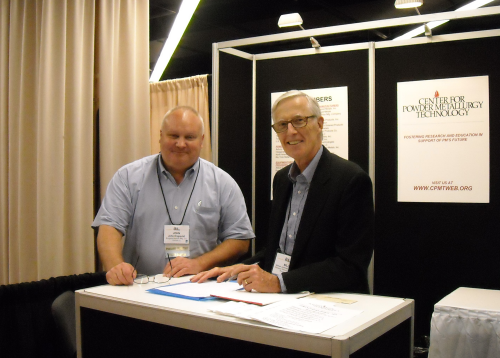 CPMT President John Engquist and
CPMT programme Manager Bill Jandeska at PowderMet 2013 in Chicago.