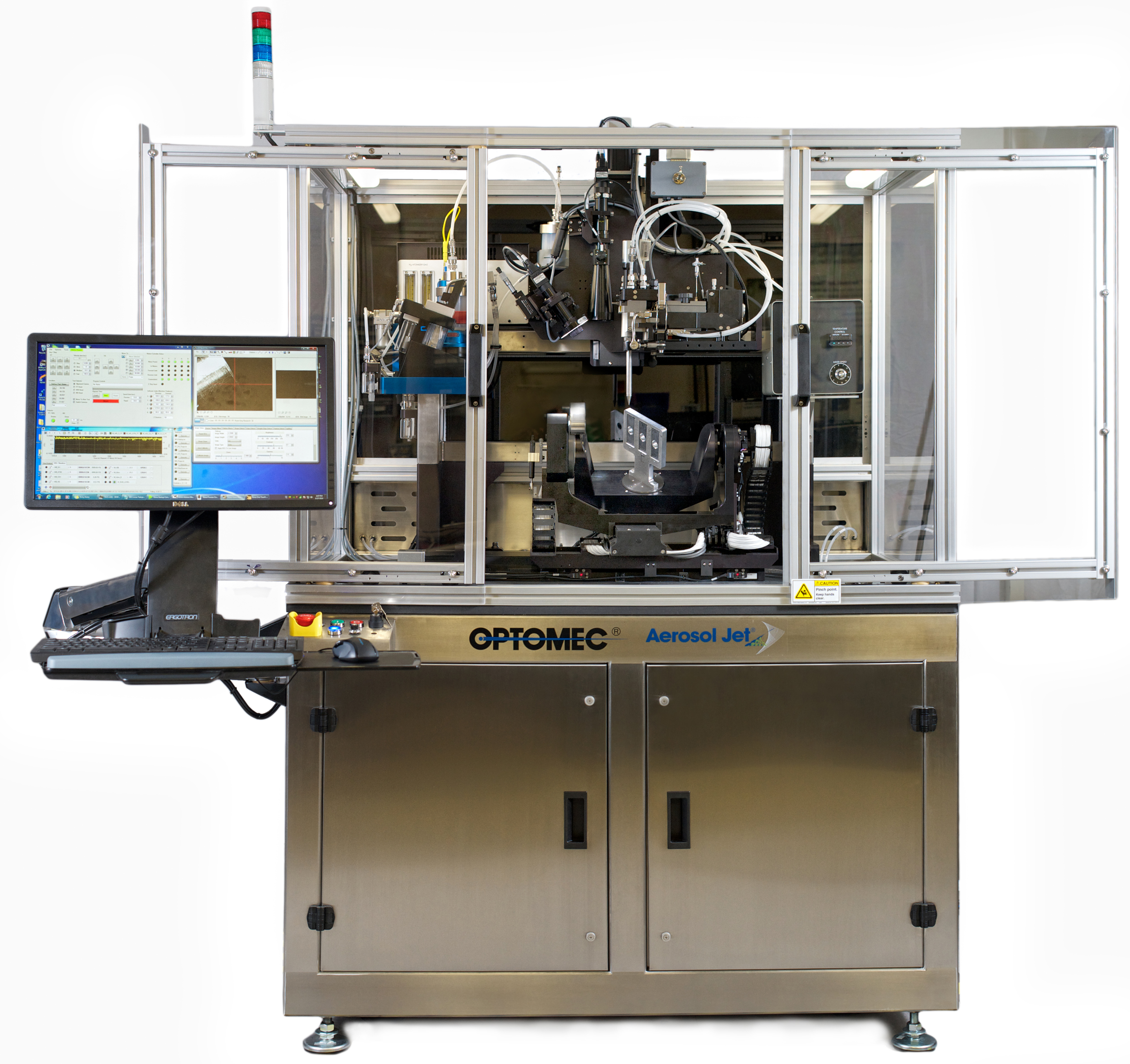 Optomec’s Aerosol Jet 5 Axis System for printing conformal sensors and antennas onto 3D structures. Photo courtesy Business Wire.