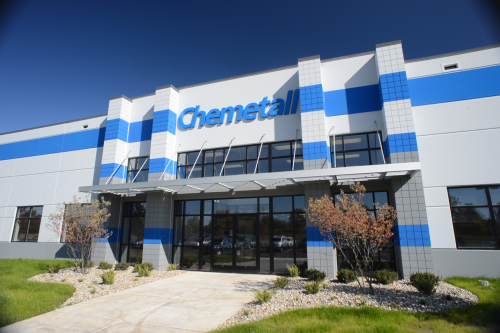 Chemetall's new $25 million chemical manufacturing plant will cover 200,000 square feet, housing administrative, manufacturing, warehousing operations, and a physical testing laboratory.
