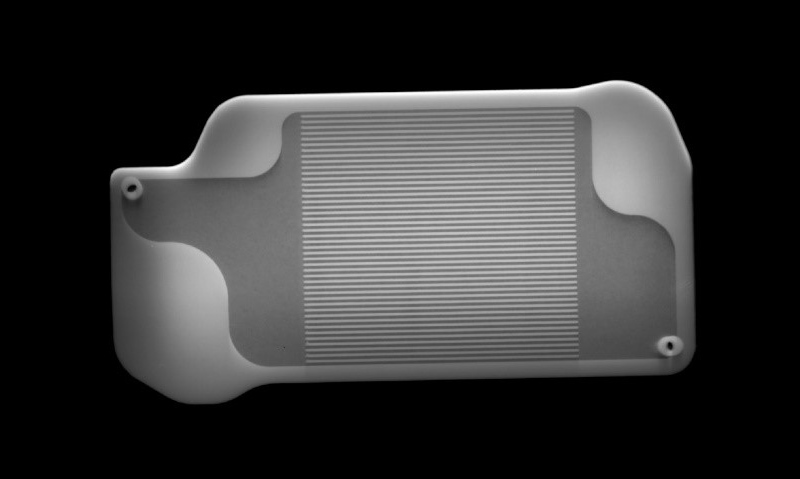 An X-ray image of the interior of a 3D-printed heat exchanger in Perseverance's MOXIE instrument. (Photo courtesy NASA/JPL-Caltech.)