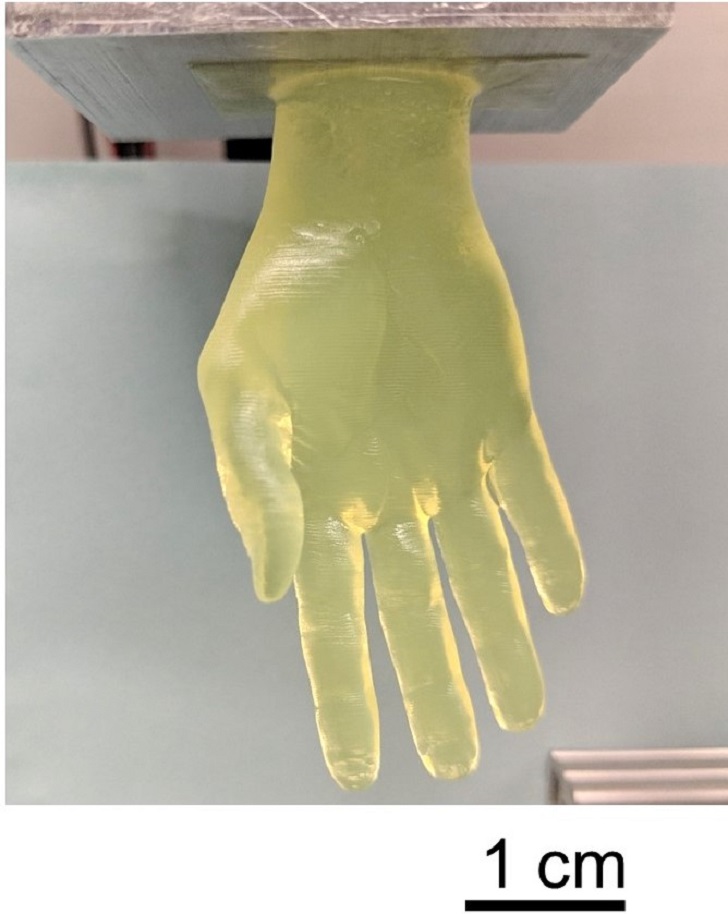 Life-sized 3D printed hand using new approach
