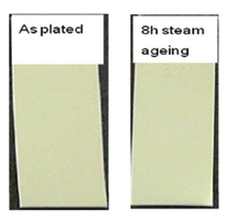 Figure 4: Appearance of Deposits from GT-101 silver after 8 hours steam ageing, showing the absence of discoloration.