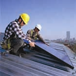 Figure 2: Rooftop solar RV module being installed.