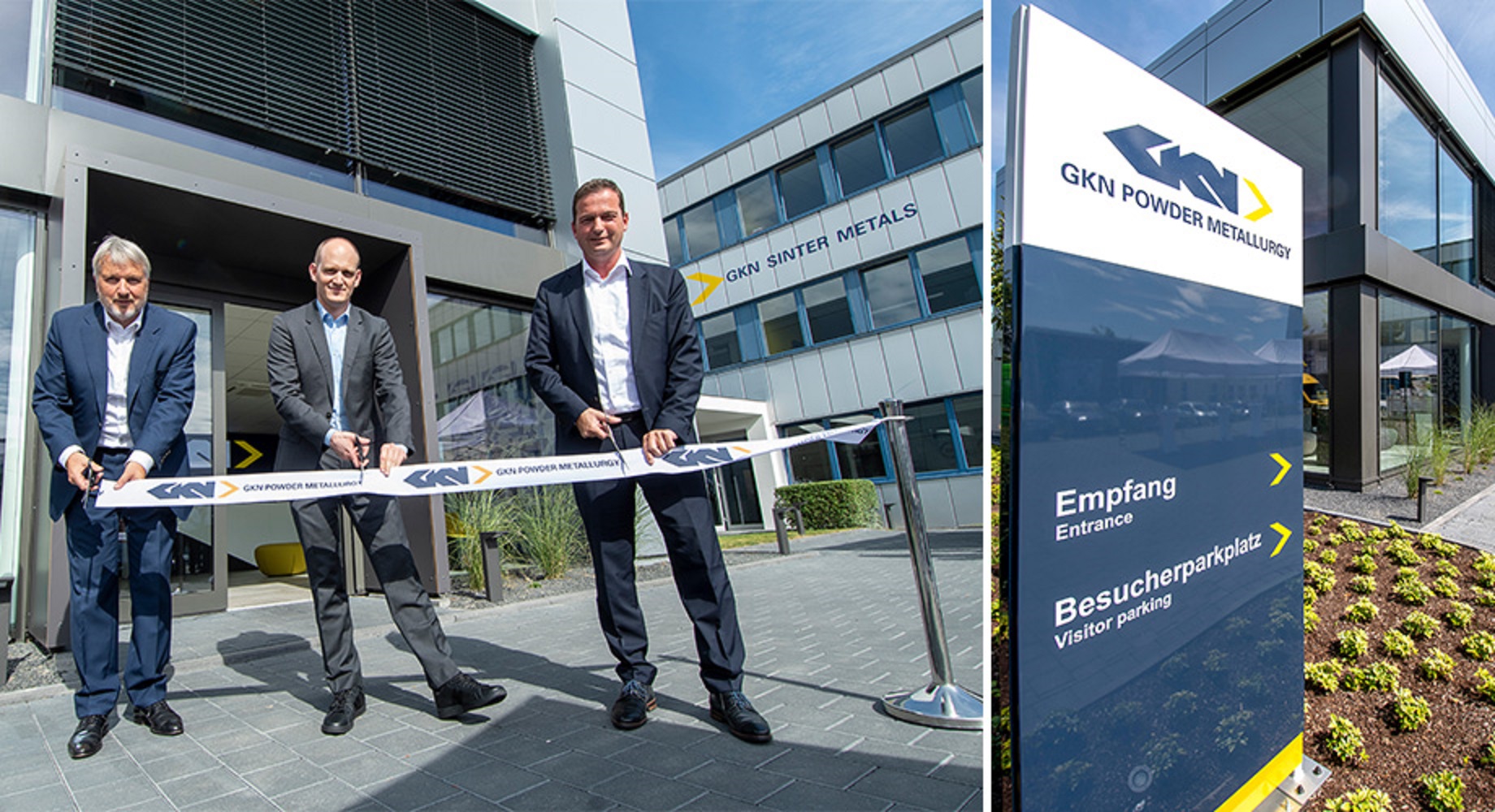 From left: Peter Oberparleiter, CEO of GKN Powder Metallurgy, Thorsten Wieres, plant director (and Guido Degen, president of additive manufacturing. GKN Powder Metallurgy.