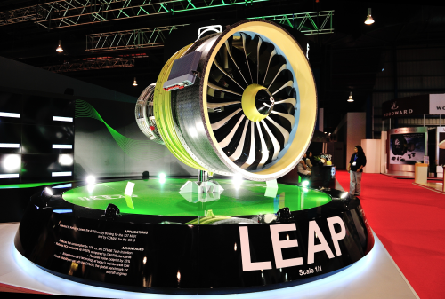 The LEAP engine on display at the Singapore Airshow in 2012.
