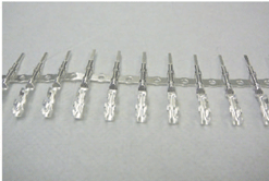 Figure 1: Appearance of SILVERON GT-101 Bright Silver deposits on connector pins with a nickel undercoat.