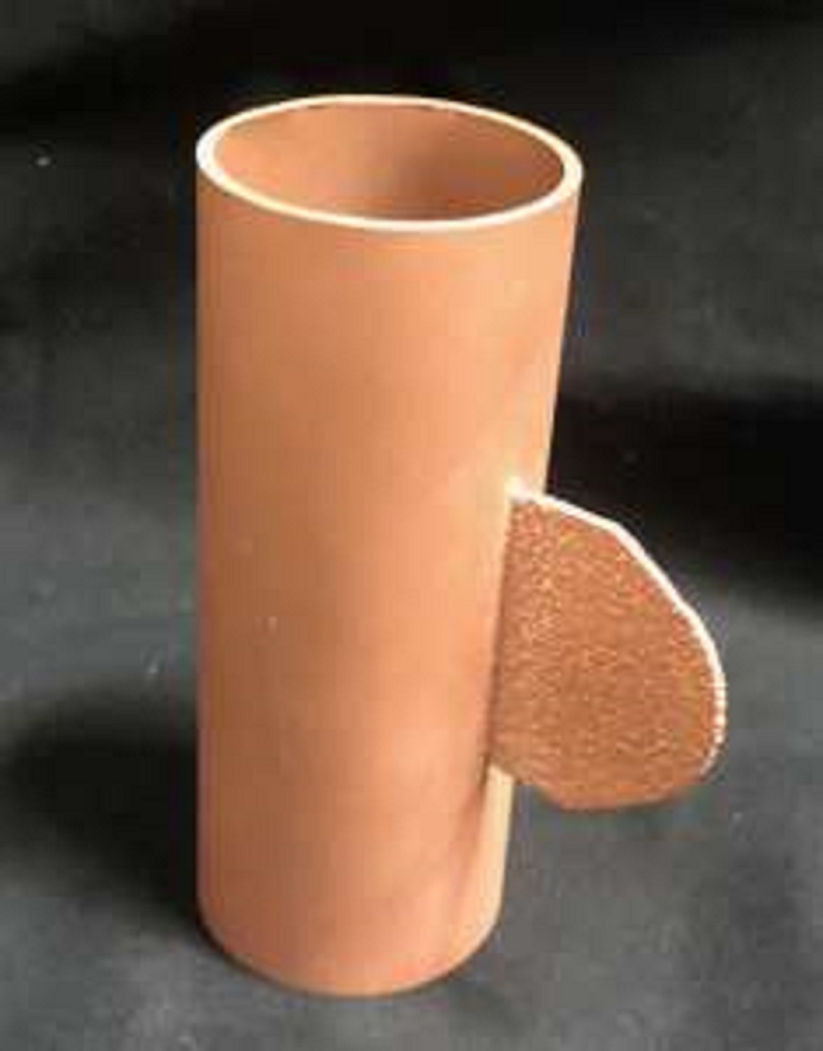A pure copper fin feature added to a copper tube using the new process.