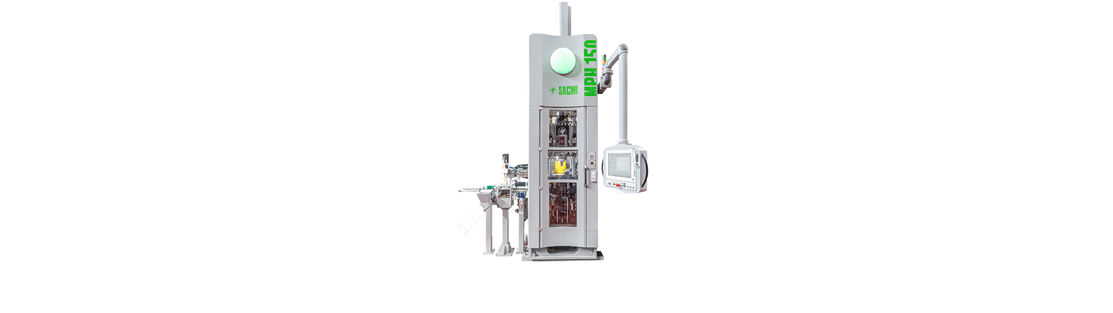The new MPH150 is a CNC hydraulic press equipped with three upper and three lower auxiliary axes and a pressing force of 150 tons.