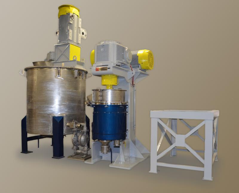 Union Process which makes particle size reduction and dispersing equipment, has built a QL100 circulation Attritor (grinder).