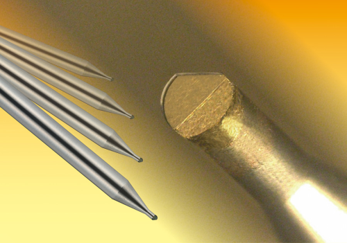 Micromachining ball end mills. (Sumitomo Electric)