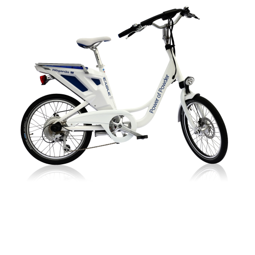The bicycle fitted with an electric motor.