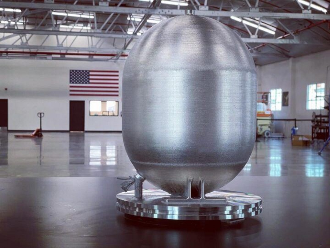 A propellant tank printed with Inconel for the Orbiter rocket engine.