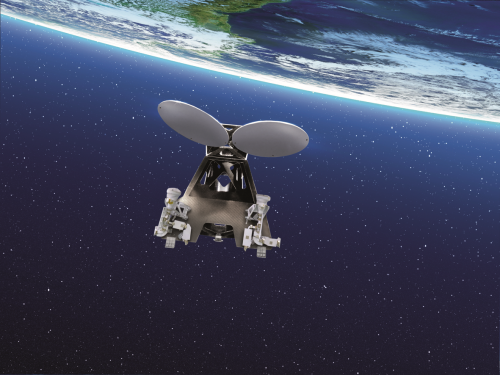 Telecommunication satellite: the three additive manufactured brackets easily withstand a temperature range of 330°C and meet the high demand of permanent space missions (Source: Airbus Defence and Space).
