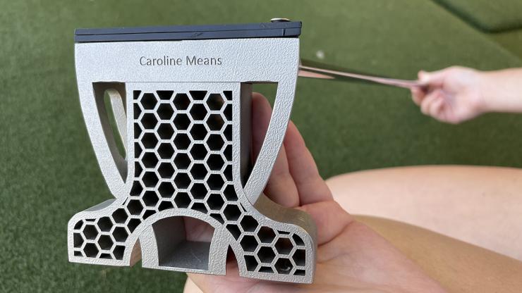 This stainless-steel golf putter created using a 3D printer in Georgia Tech’s advanced manufacturing pilot facility. (Photo courtesy Candler Hobbs.)