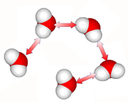 Hydrogen bonding of water molecules