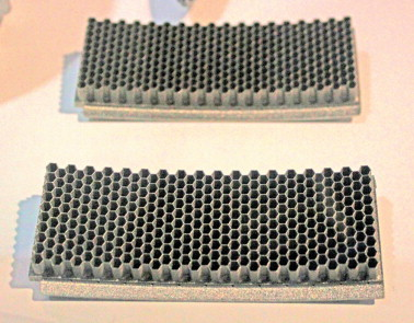 Figure 4. Alloy 718 honeycomb structure by AM.