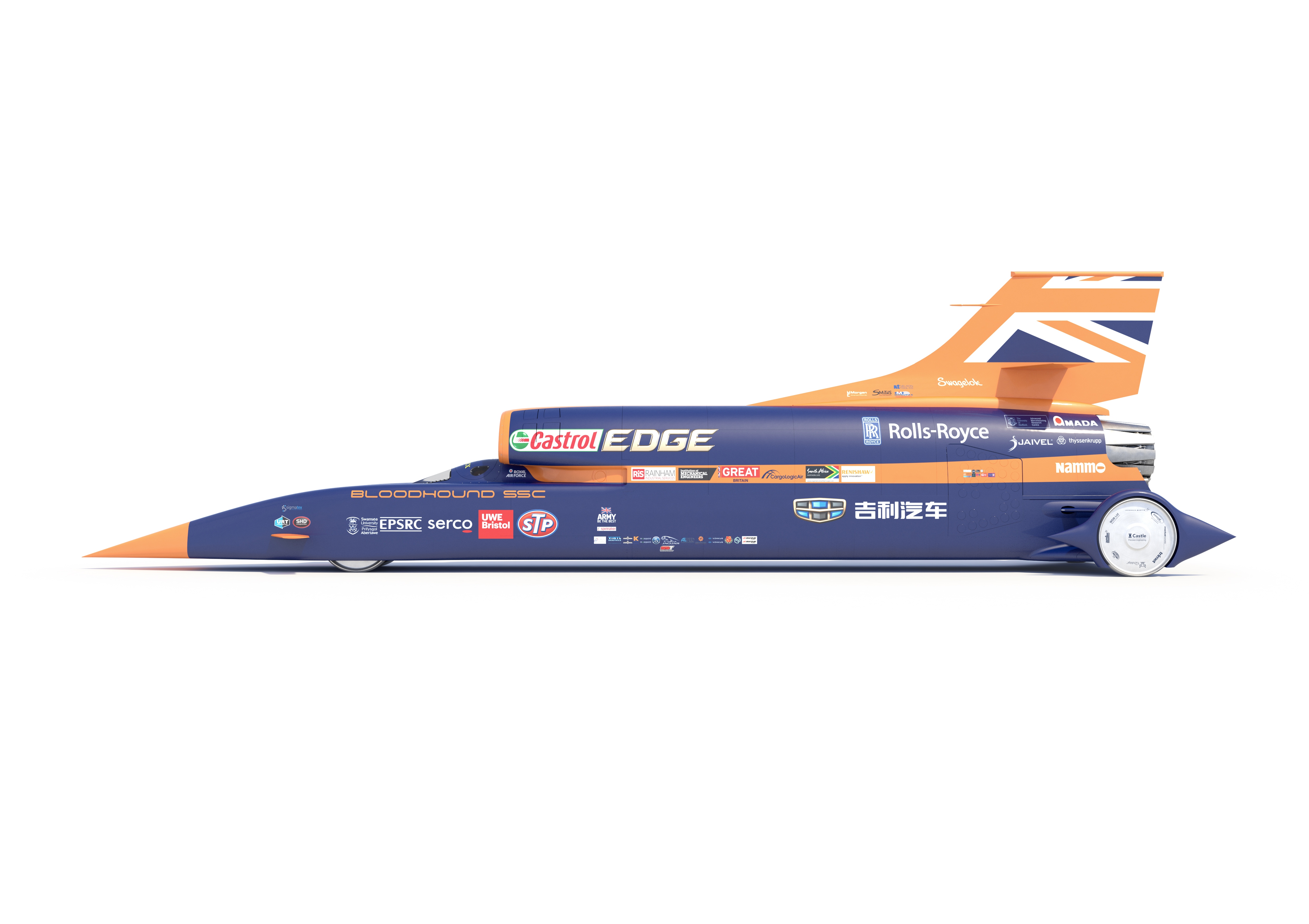 The Bloodhound is a supersonic car designed to break the world land speed record by reaching 1000 mph.