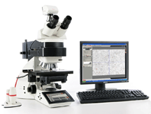 This system for qualitative cleanliness analysis consists of a fully automated reflected-light microscope, a digital camera and an image analysis system. Particles can be measured in all relevant directions in space (height, length and width). Photo courtesy of Gläser_Sauberkeitskontrolle