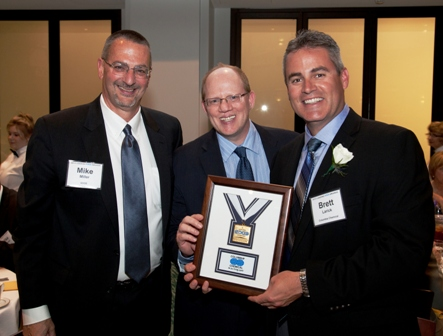 Columbia Chemical among recipients of the 2013 Leading EDGE Awards. Pictured (from left): Mike Miller of EDGE with Kevin Reilley, V.P. of Operations, and Brett Larick, President of Columbia Chemical.